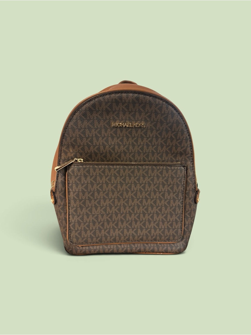 Michael Kors Adina Medium PVC Leather Backpack Bookbag Handbag, Brown NWT